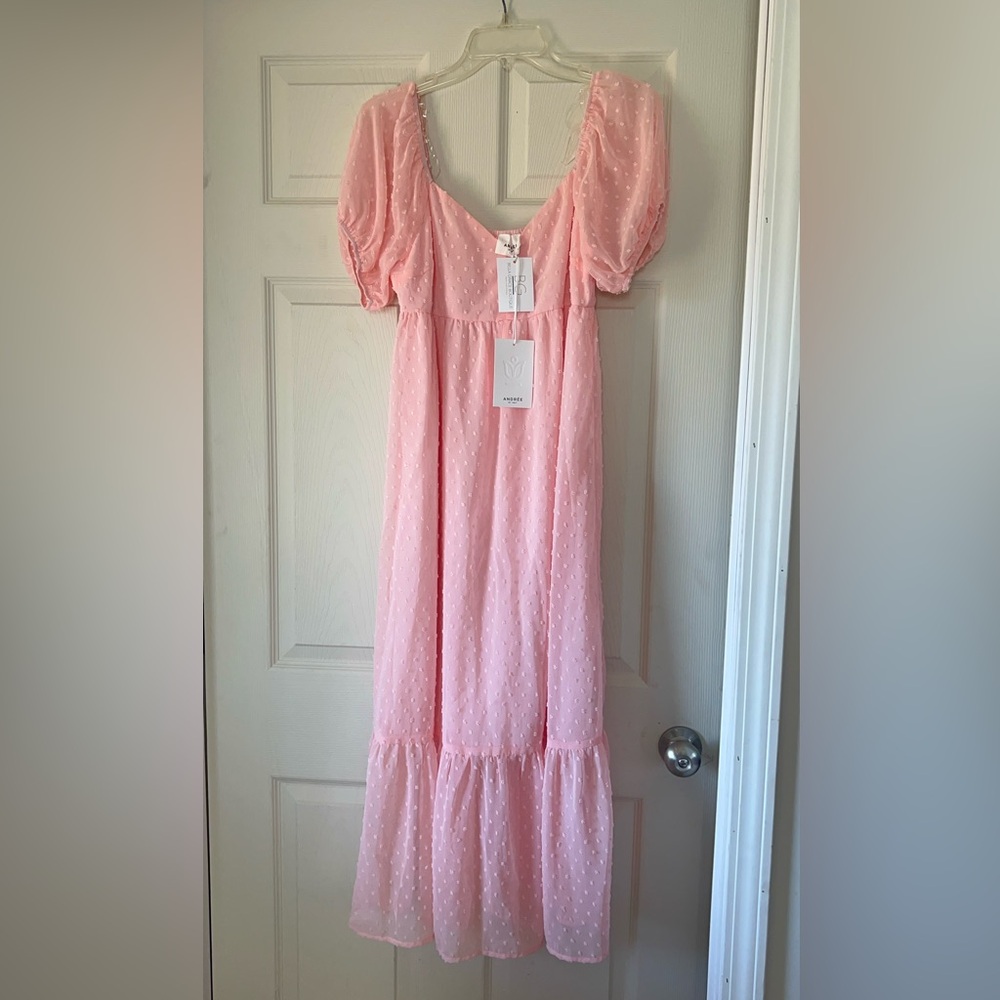 NEW S Mallory-Swiss Dot Maxi Dress